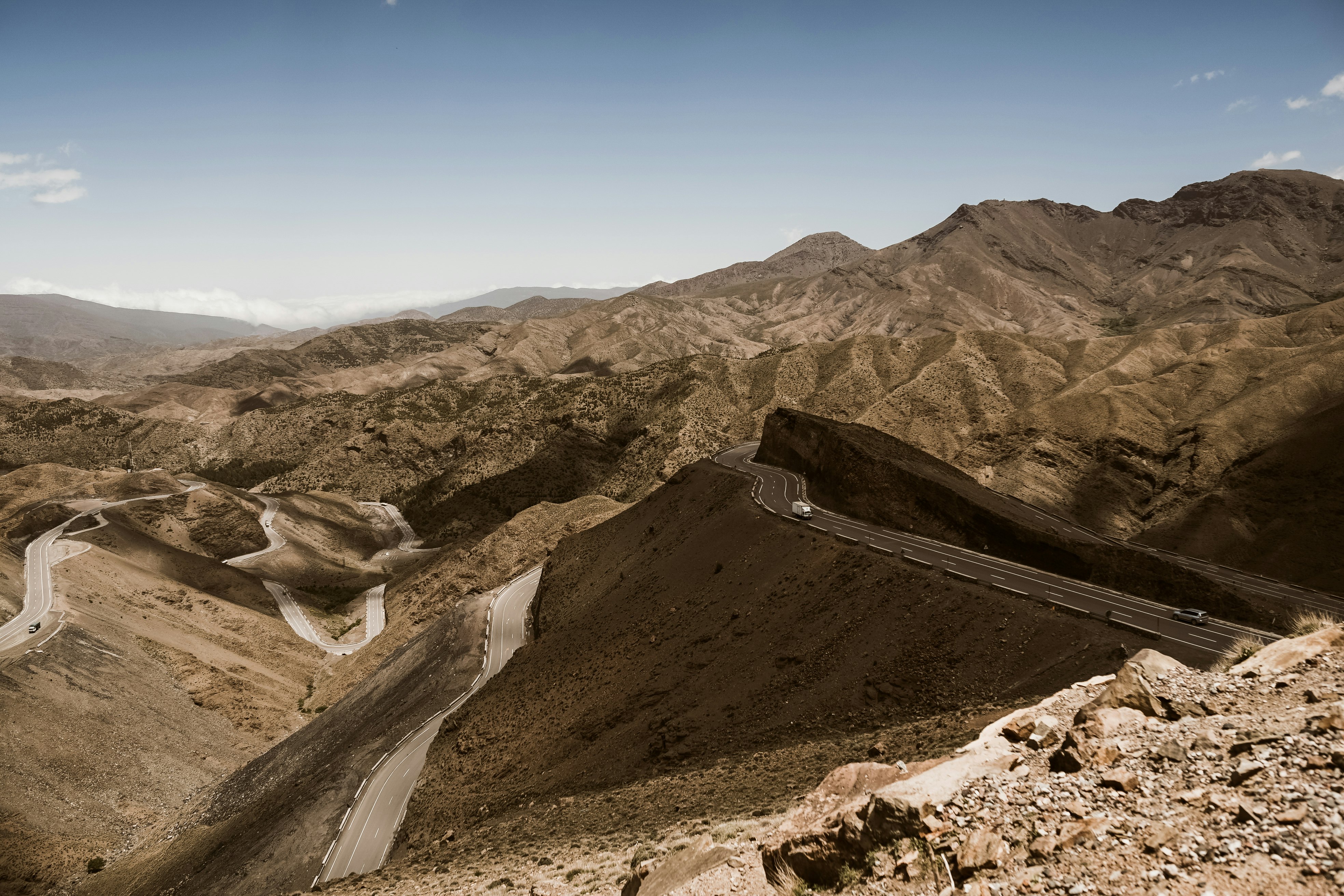 aerial photography of brown mountains